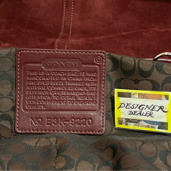 COACH RARE! Vintage Ergo Suede Burgundy Leather Hobo Shoulder Bag 9920 - Picture 14 of 16